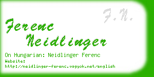 ferenc neidlinger business card